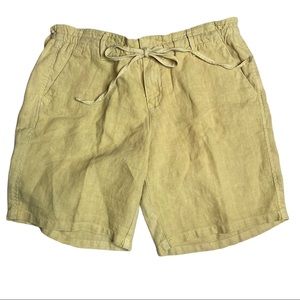 NWT Anthropologie Level 99 Minimalist 100% Linen Drawstring Shorts